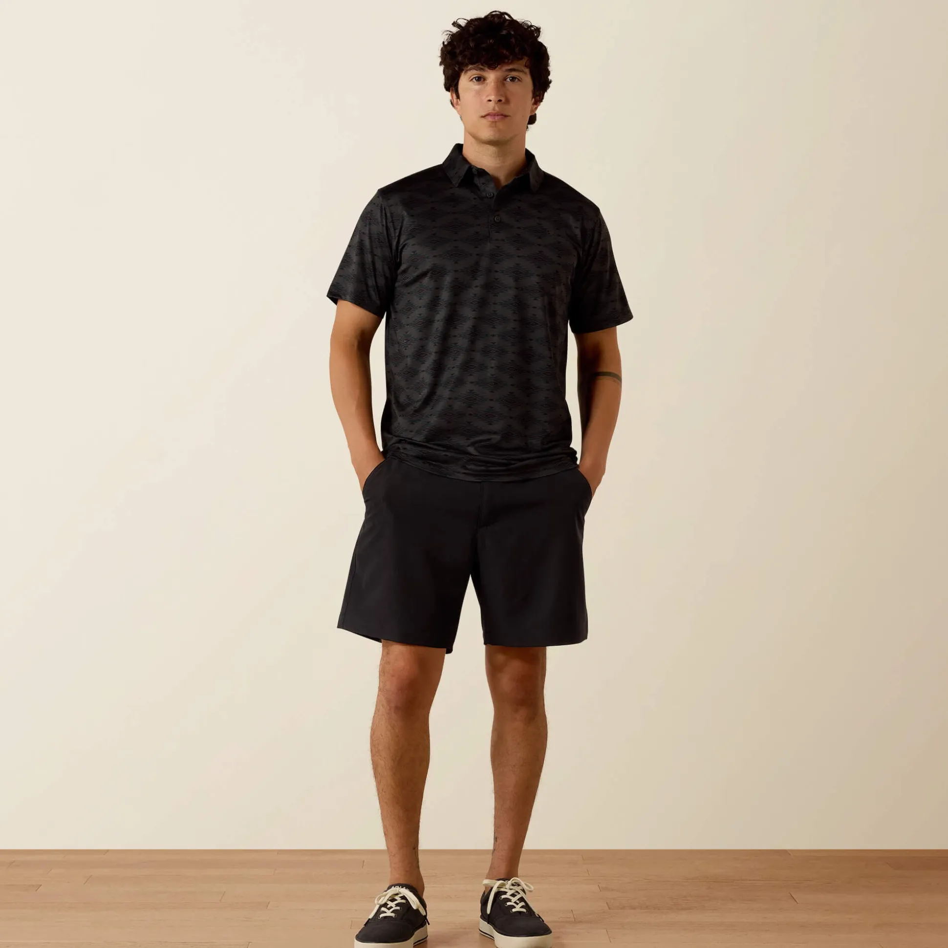 All Over Print Heathered Classic Fit Polo