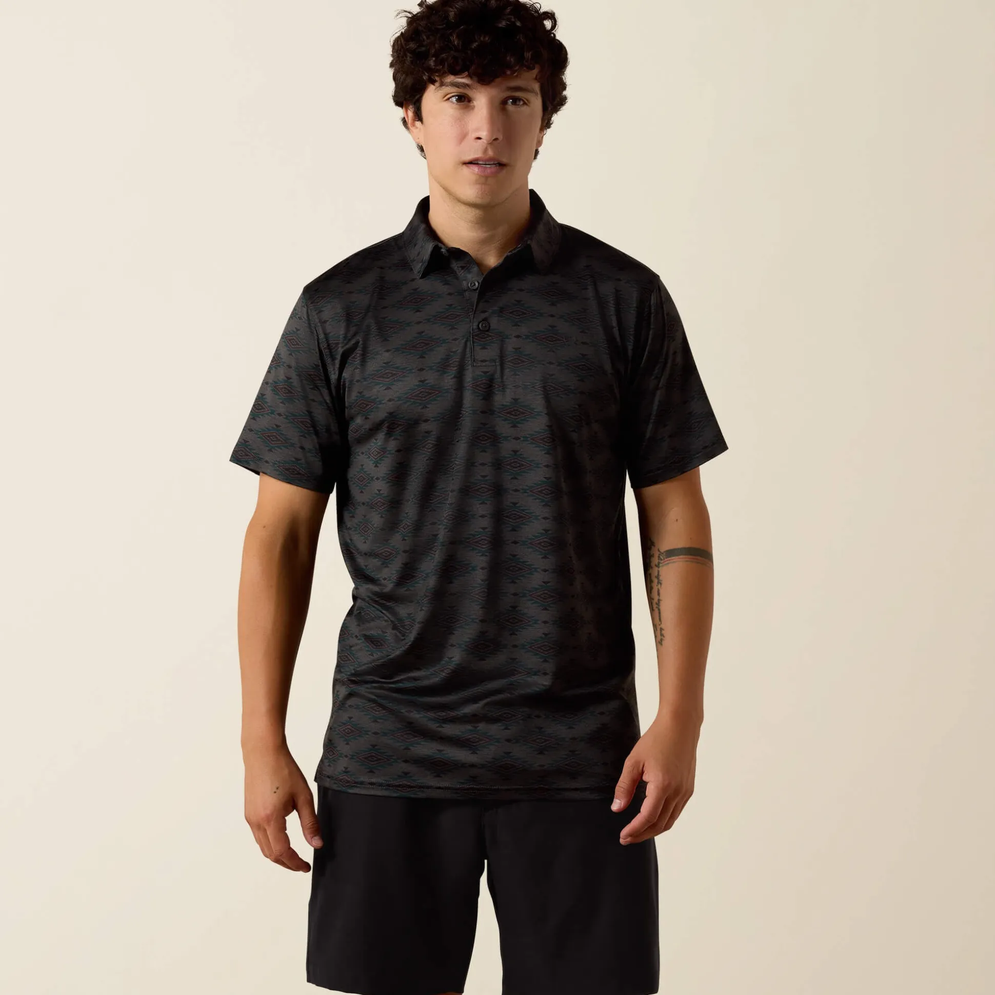 All Over Print Heathered Classic Fit Polo