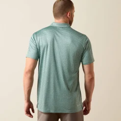 All Over Print Heathered Fitted Polo