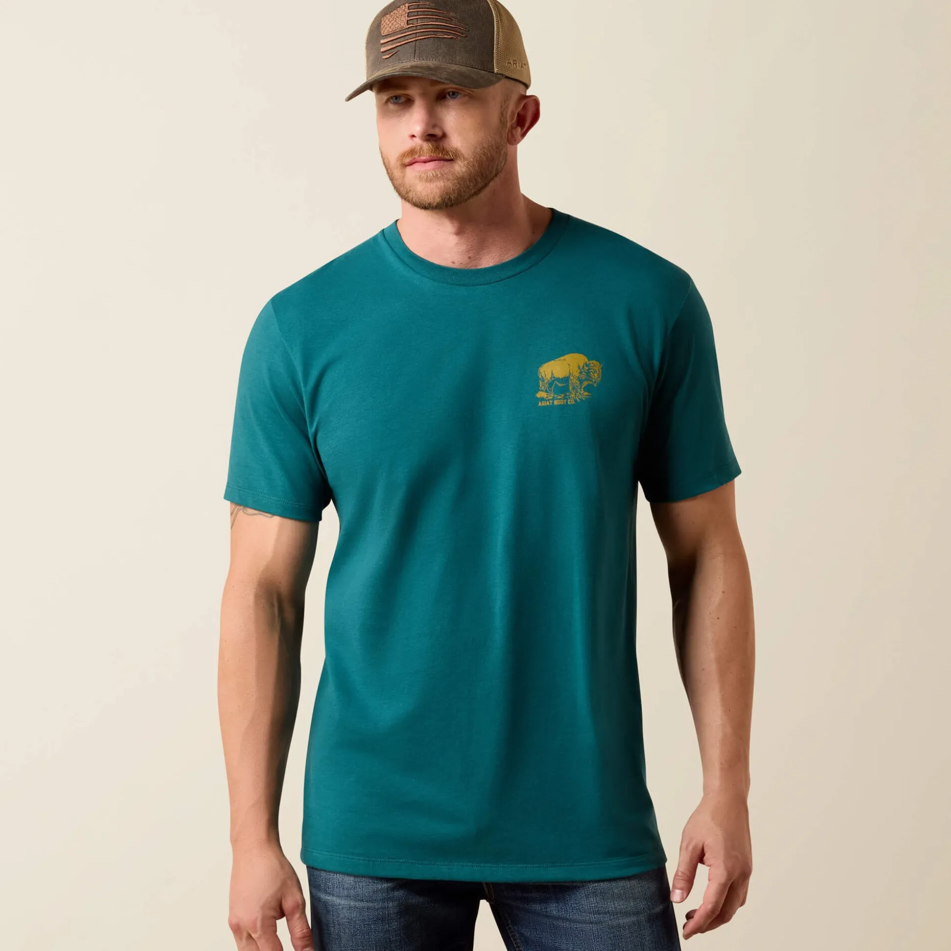 Ariat Bison Wander Flag Classic Fit T-Shirt