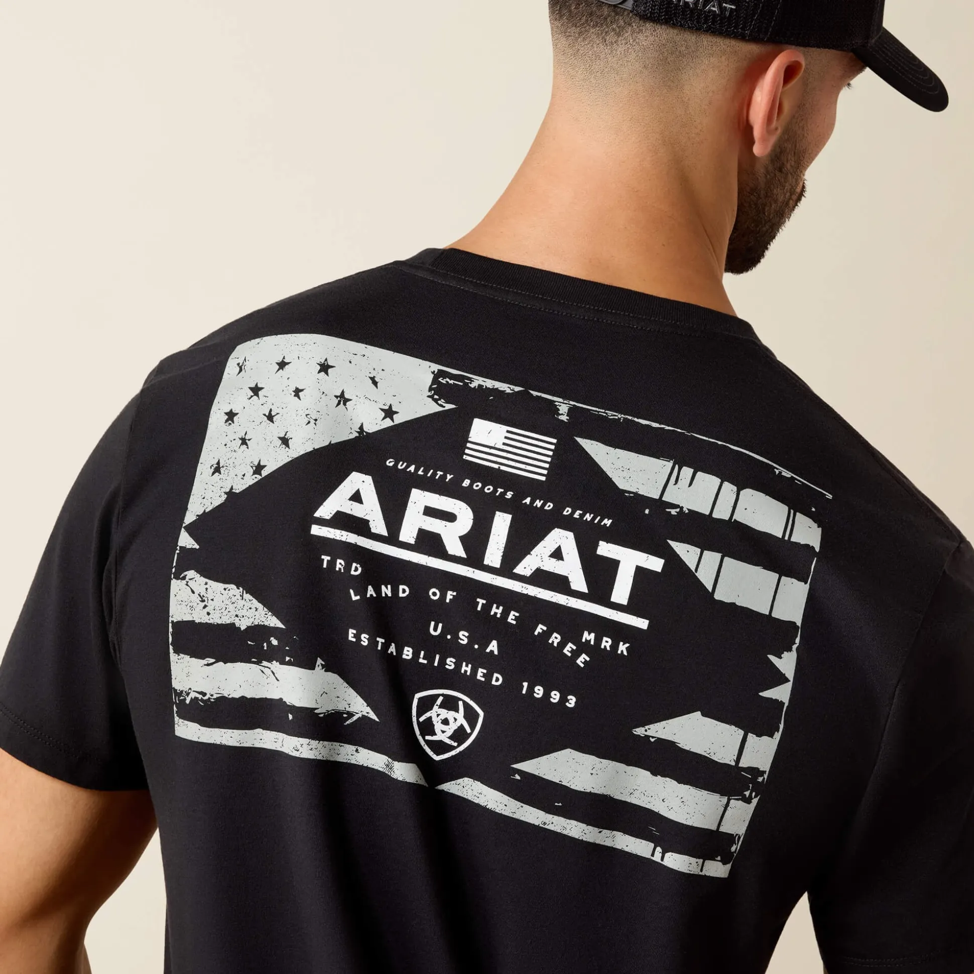 Ariat Lockup Flag Painted T-Shirt