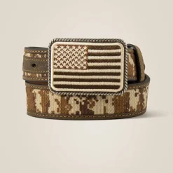 Flag buckle camo belt