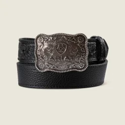 Floral Tab Belt with Rope Buckle