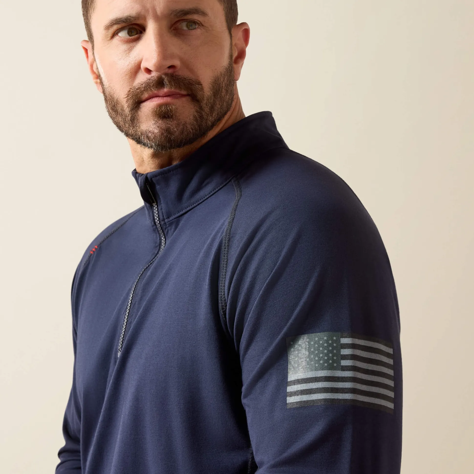 FR Combat Stretch Patriot 1/4 Zip Work Shirt