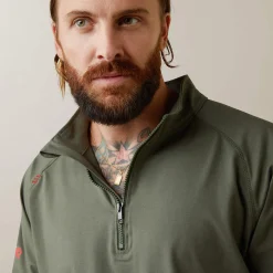 FR Combat Stretch Patriot 1/4 Zip Work Shirt