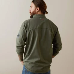 FR Combat Stretch Patriot 1/4 Zip Work Shirt