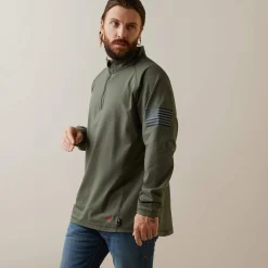 FR Combat Stretch Patriot 1/4 Zip Work Shirt
