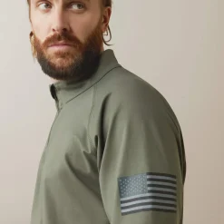 FR Combat Stretch Patriot 1/4 Zip Work Shirt