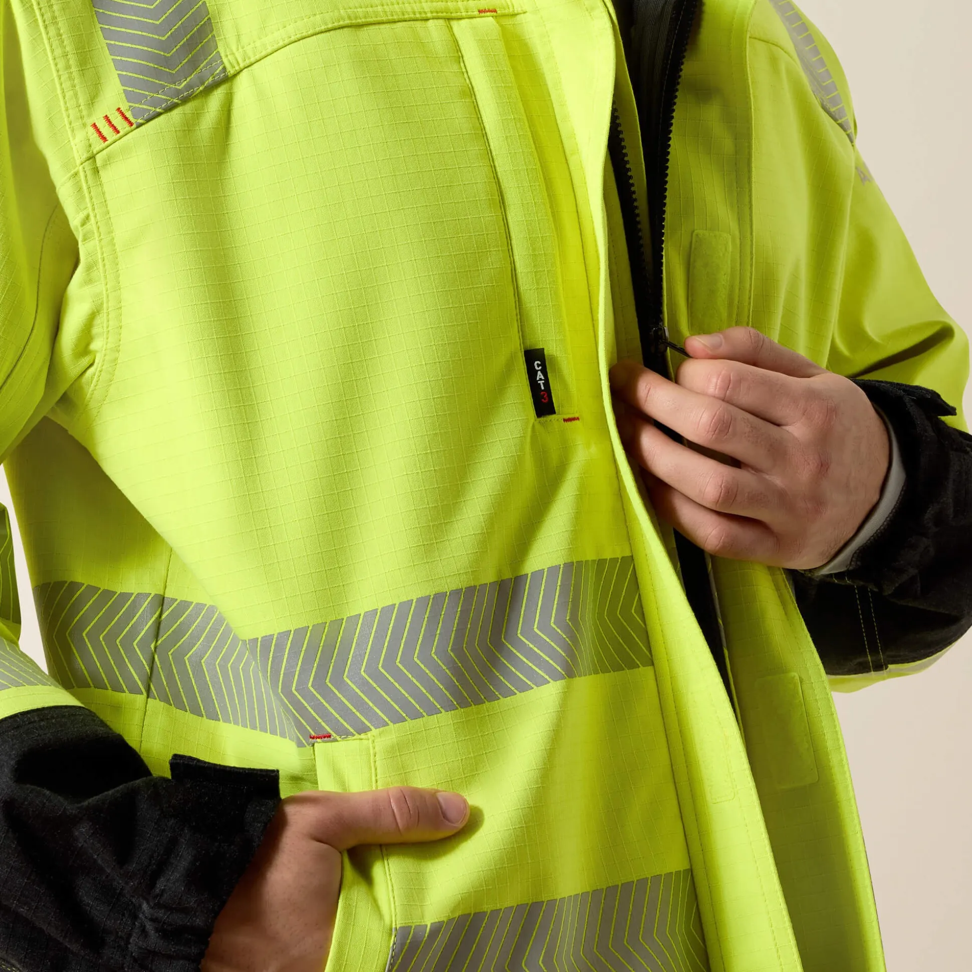 FR Hi-Vis Hooded Waterproof Jacket