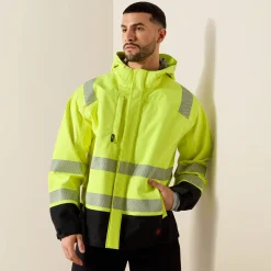 FR Hi-Vis Hooded Waterproof Jacket