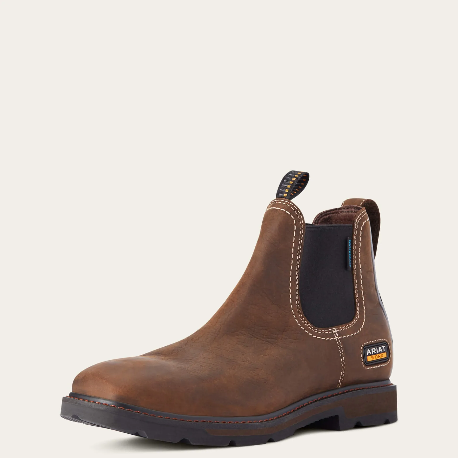 Groundbreaker Chelsea Wide Square Toe Waterproof Work Boot