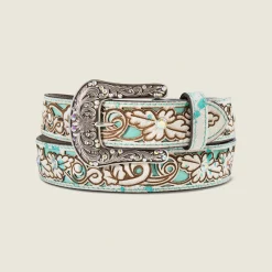 Hair-On Floral Belt