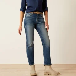 High Rise Bridle Slim Straight Leg Jeans