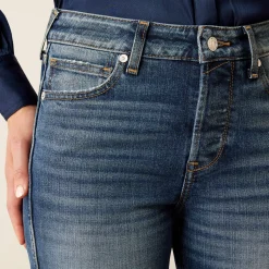 High Rise Bridle Slim Straight Leg Jeans