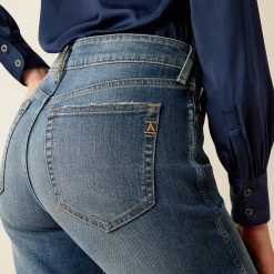 High Rise Bridle Slim Straight Leg Jeans