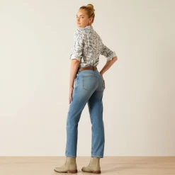 High Rise Bridle Slim Straight Leg Jeans