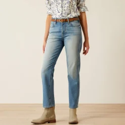 High Rise Bridle Slim Straight Leg Jeans