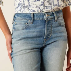 High Rise Bridle Slim Straight Leg Jeans
