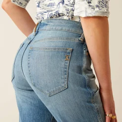 High Rise Bridle Slim Straight Leg Jeans