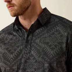 Jacquard Printed Fitted Polo