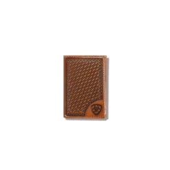 Lattice embossed trifold wallet