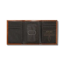 Lattice embossed trifold wallet