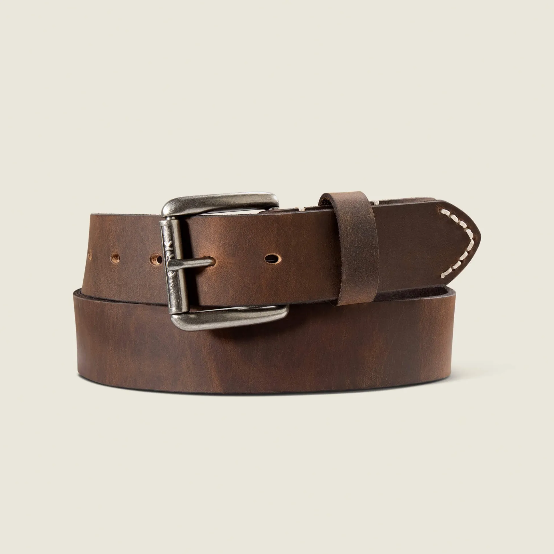Leather Belt With Brass Buckle