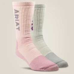 Midweight Merino Wool Blend Steel Toe Work Sock 2 Pair Multi Color Pack