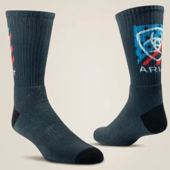 Patriot Country Graphic Crew Sock 2 Pair Multi Color Pack