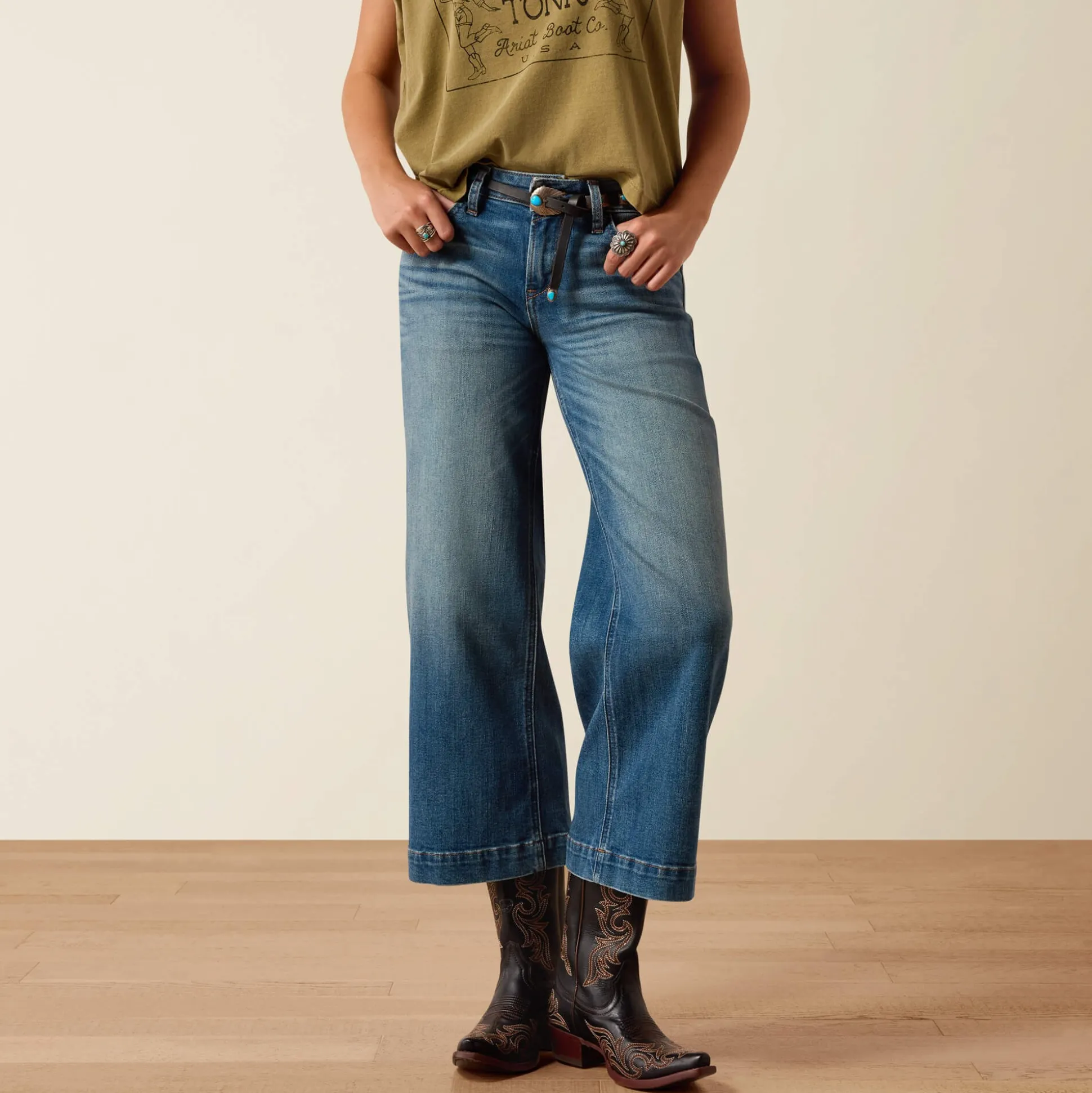 Perfect Rise Jazmine Wide Leg Crop Jeans