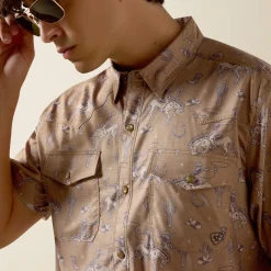 Printed VentTEK Western Fitted Snap Shirt
