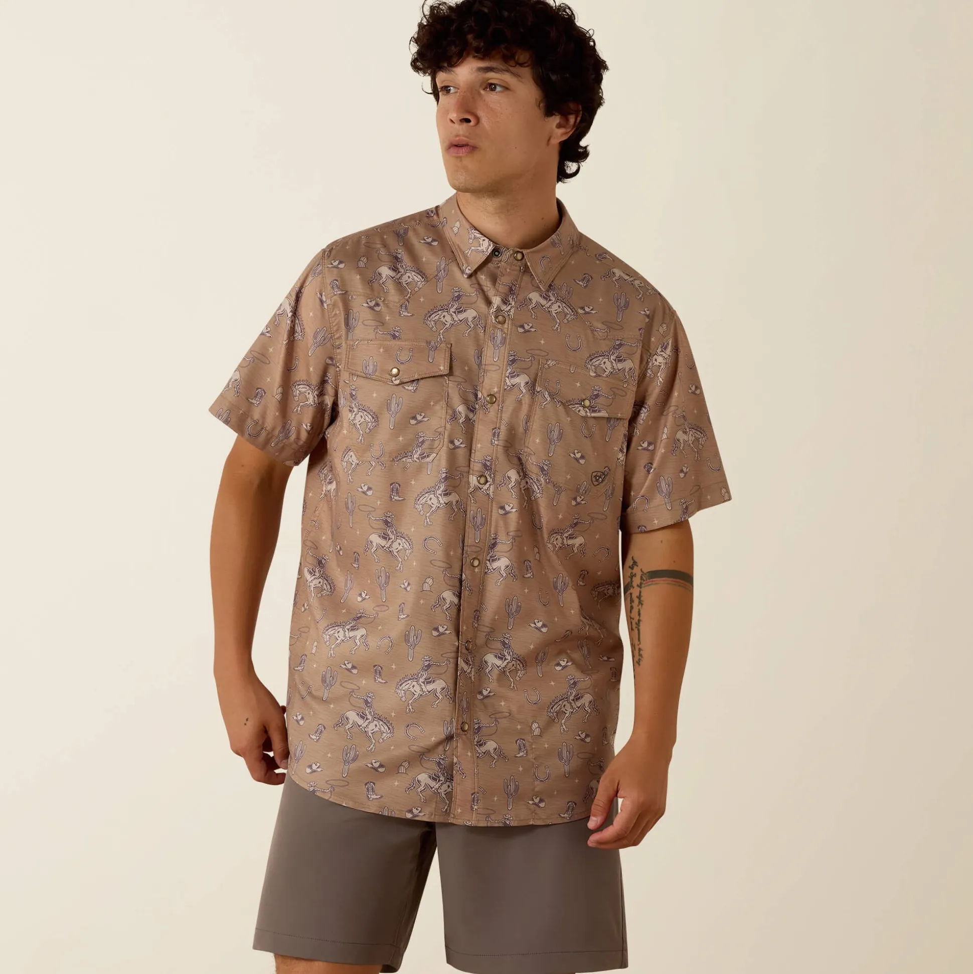 Printed VentTEK Western Fitted Snap Shirt