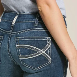 R.E.A.L. Mid Rise Arrow Fit Stretch Shayla Boot Cut Jean
