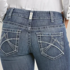 R.E.A.L. Mid Rise Arrow Gianna Straight Jean
