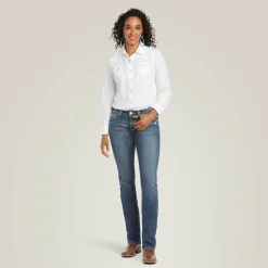 R.E.A.L. Mid Rise Arrow Gianna Straight Jean