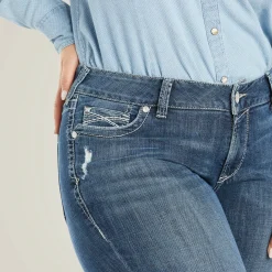 R.E.A.L. Mid Rise Arrow Gianna Straight Jean