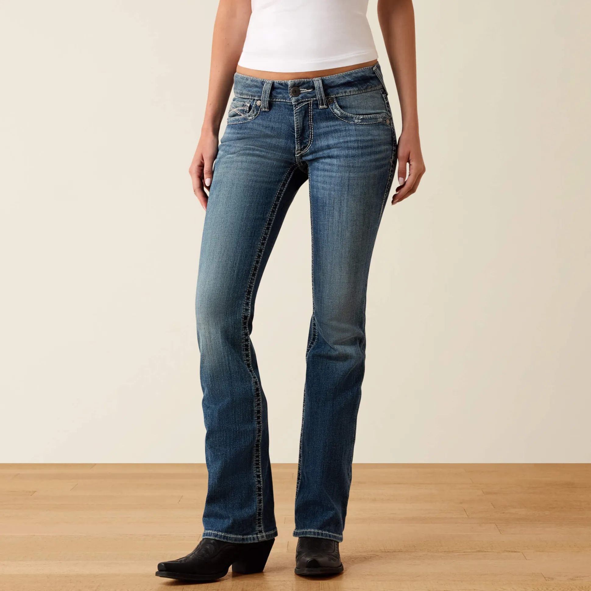 R.E.A.L. Mid Rise Raquel Boot Cut Jean