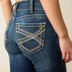 R.E.A.L. Mid Rise Stretch Entwined Festival Boot Cut Jean