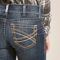 R.E.A.L. Mid Rise Stretch Entwined Festival Boot Cut Jean