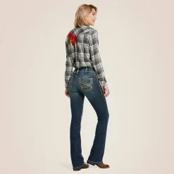 R.E.A.L. Mid Rise Stretch Entwined Festival Boot Cut Jean