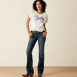 R.E.A.L. Mid Rise Stretch Whipstitch Boot Cut Jean