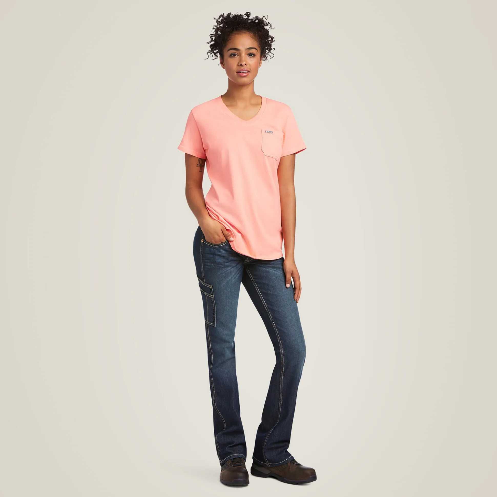 Rebar Cotton Strong V-Neck T-Shirt