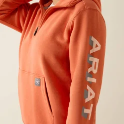 Rebar Lightweight Logo 1/2 Zip Hoodie