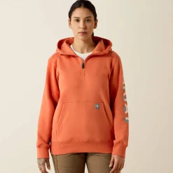 Rebar Lightweight Logo 1/2 Zip Hoodie