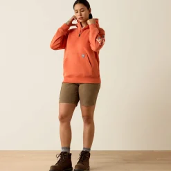 Rebar Lightweight Logo 1/2 Zip Hoodie