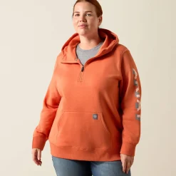 Rebar Lightweight Logo 1/2 Zip Hoodie
