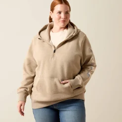 Rebar Lightweight Logo 1/2 Zip Hoodie