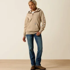 Rebar Lightweight Logo 1/2 Zip Hoodie