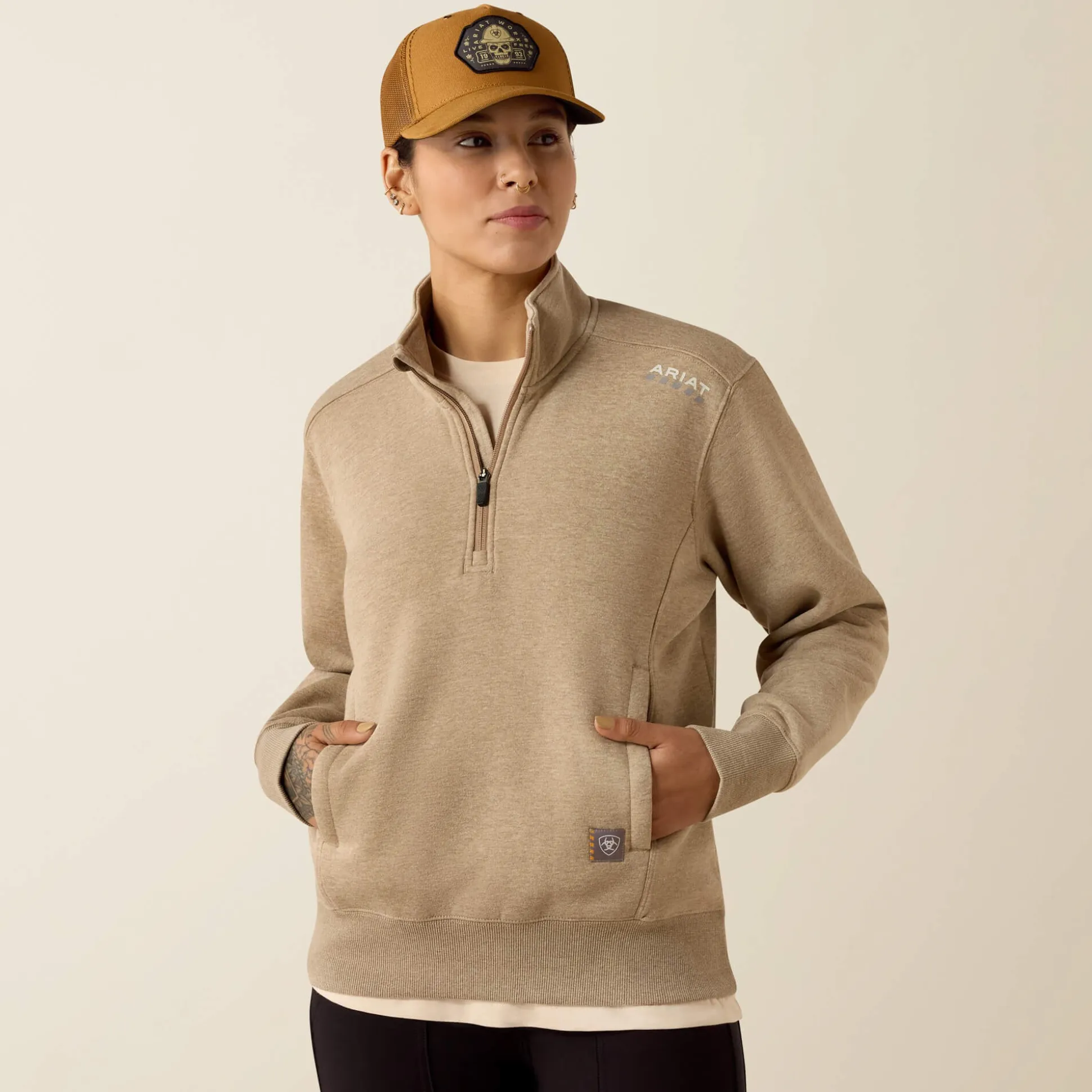 Rebar Lightweight Mock 1/2 Zip Sweatshirt