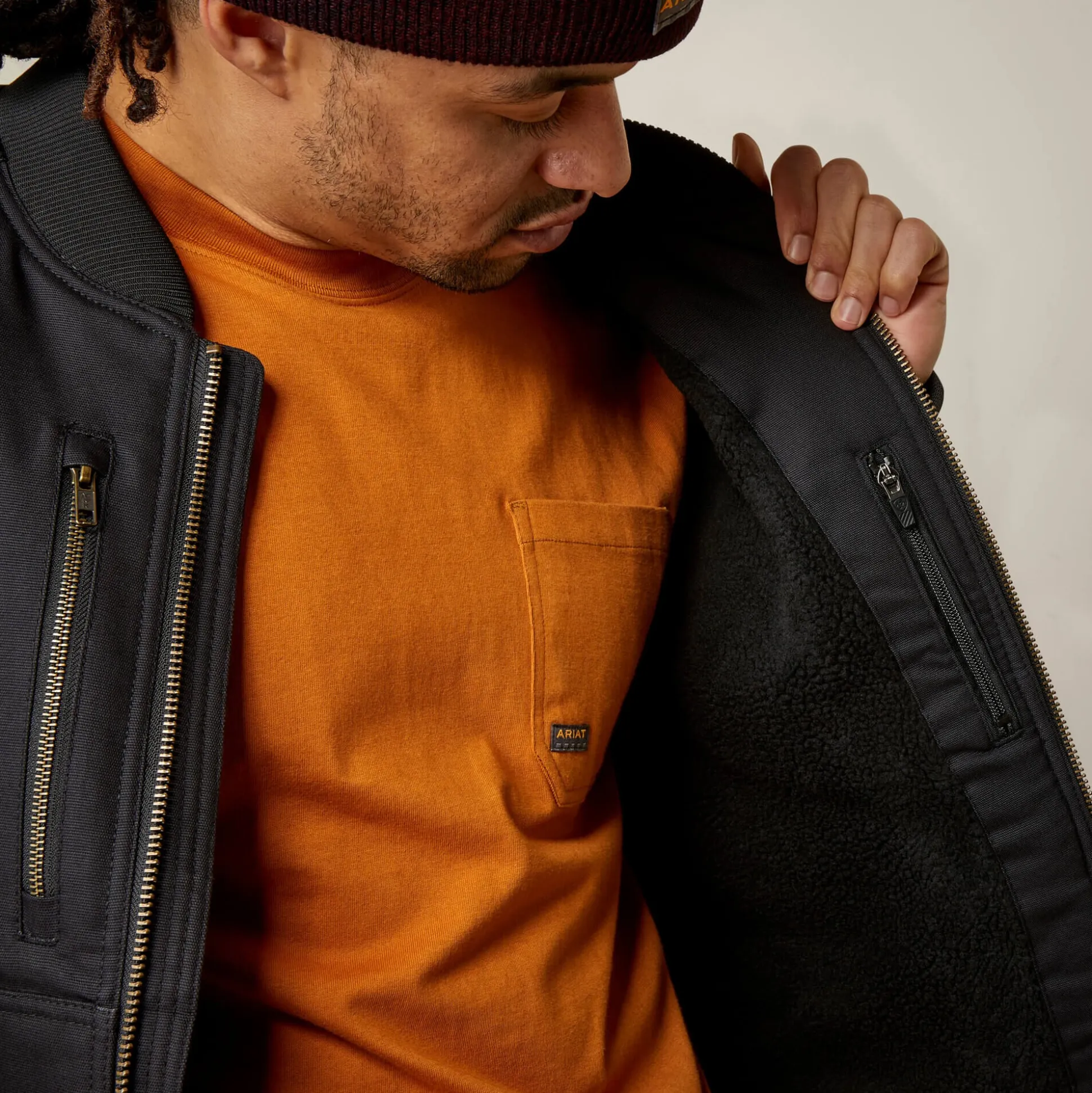 Rebar Stretch Canvas Bomber Jacket